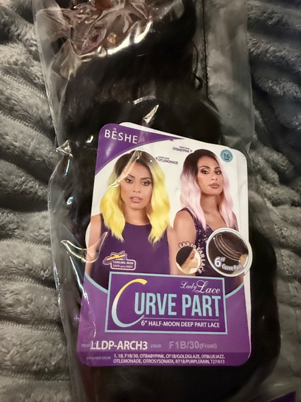 Lady Lace Curve Part 6" Half-Moon Deep Part Lace Wig - Black